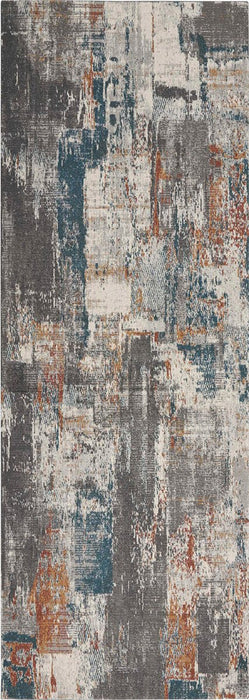 Nourison Tangra TNR06 Grey Multi colour Runner Rug