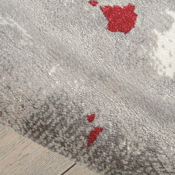 Nourison Twilight TWI21 Grey Red Rug