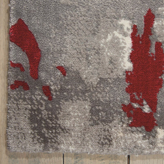 Nourison Twilight TWI21 Grey Red Rug