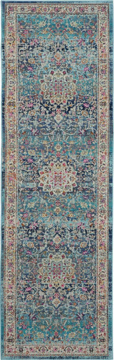 Nourison Vintage Kashan VKA01 Blue Runner Rug