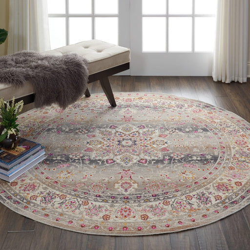 Nourison Vintage Kashan VKA01 Grey Round Rug