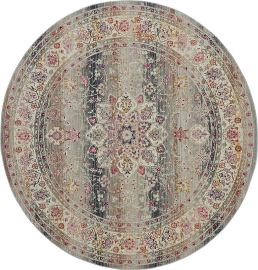 Nourison Vintage Kashan VKA01 Grey Round Rug