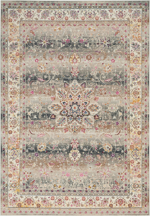 Nourison Vintage Kashan VKA01 grijs vloerkleed