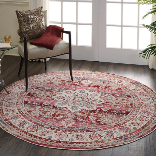 Nourison Vintage Kashan VKA01 Red Round Rug