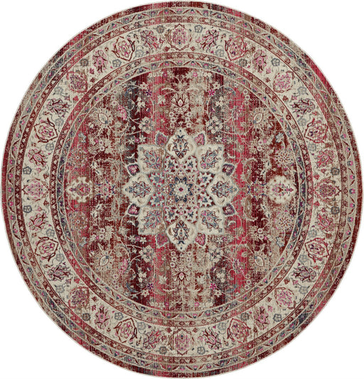 Nourison Vintage Kashan VKA01 Red Round Rug