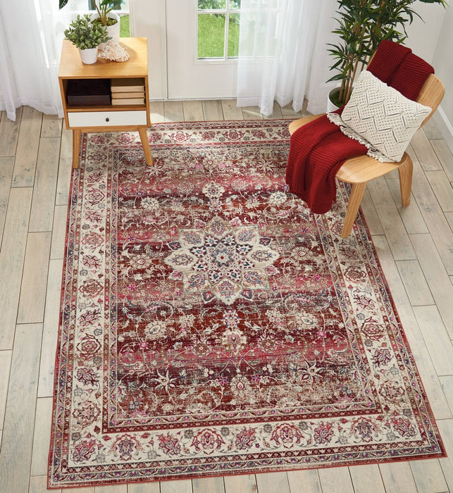 Nourison Vintage Kashan VKA01 rood vloerkleed