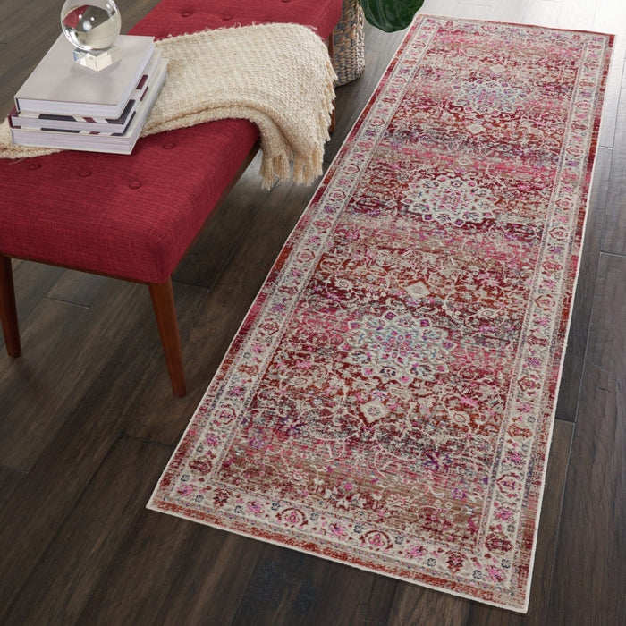 Nourison Vintage Kashan VKA01 Red Runner Rug