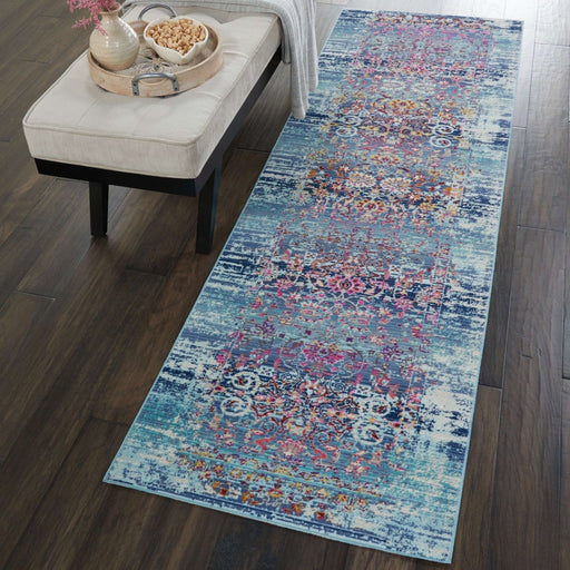 Nourison Vintage Kashan VKA02 Blue Runner Rug