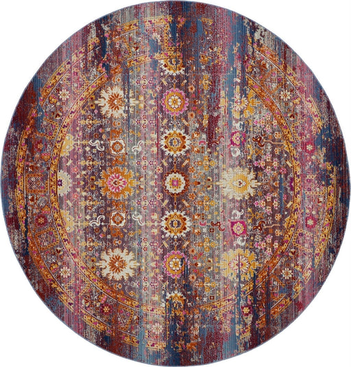 Nourison Vintage Kashan VKA03 Red Multi Round Rug