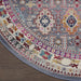 Nourison Vintage Kashan VKA05 Grey / Multicolour Round Rug