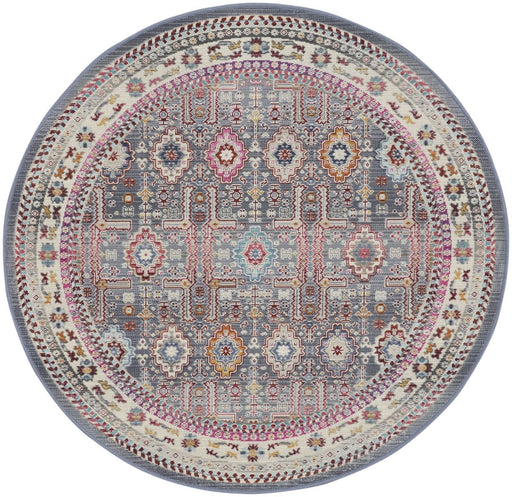 Nourison Vintage Kashan VKA05 Gray / Multicolor Round Alfombra