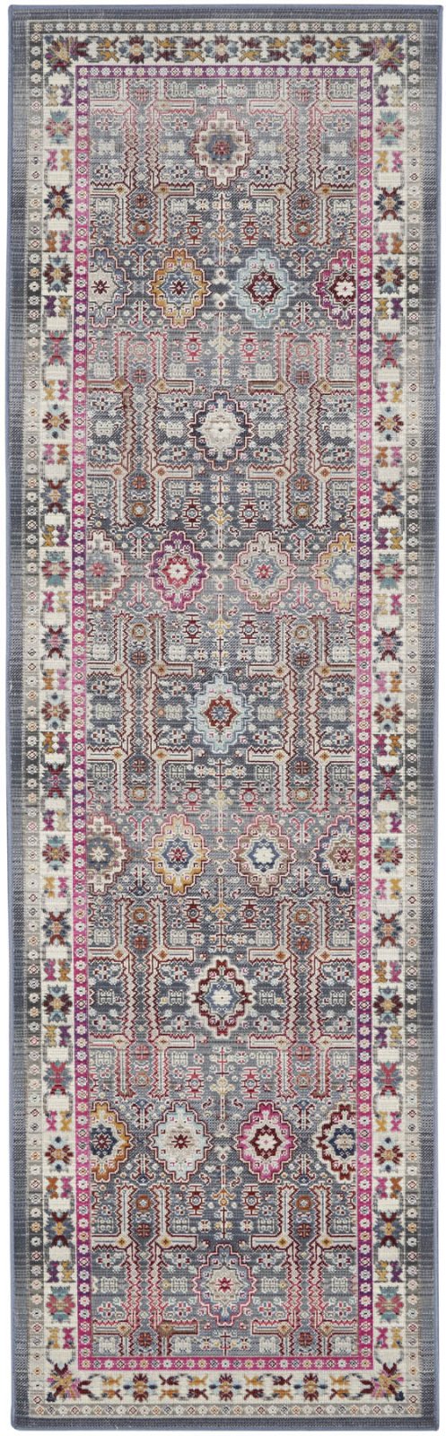 Nourison Vintage Kashan VKA05 Grey / Multicolour Runner Rug