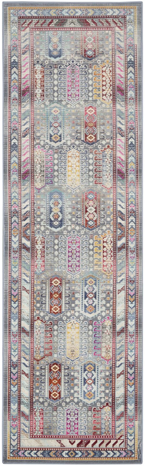 Nourison Vintage Kashan VKA06 Grey / Multicolour Runner Rug