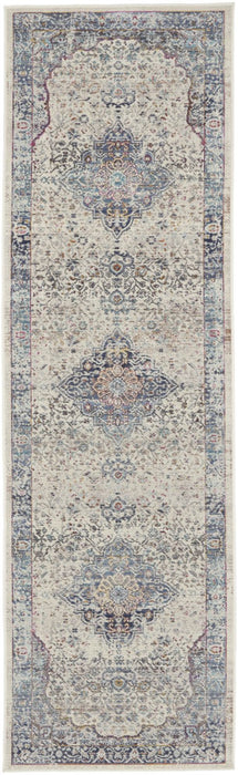 Nourison Vintage Kashan VKA07 ivoorblauw loperkleed