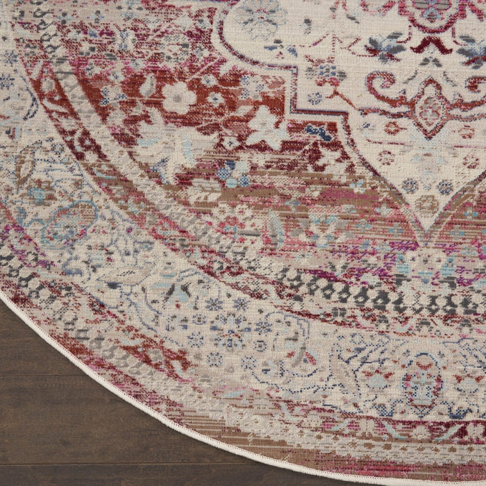 Nourison Vintage Kashan VKA07 Red Ivory pyöreä matto