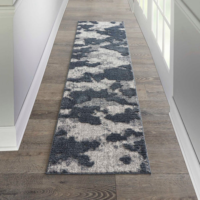 Nourison Zermatt ZER01 Tappeto runner blu/grigio