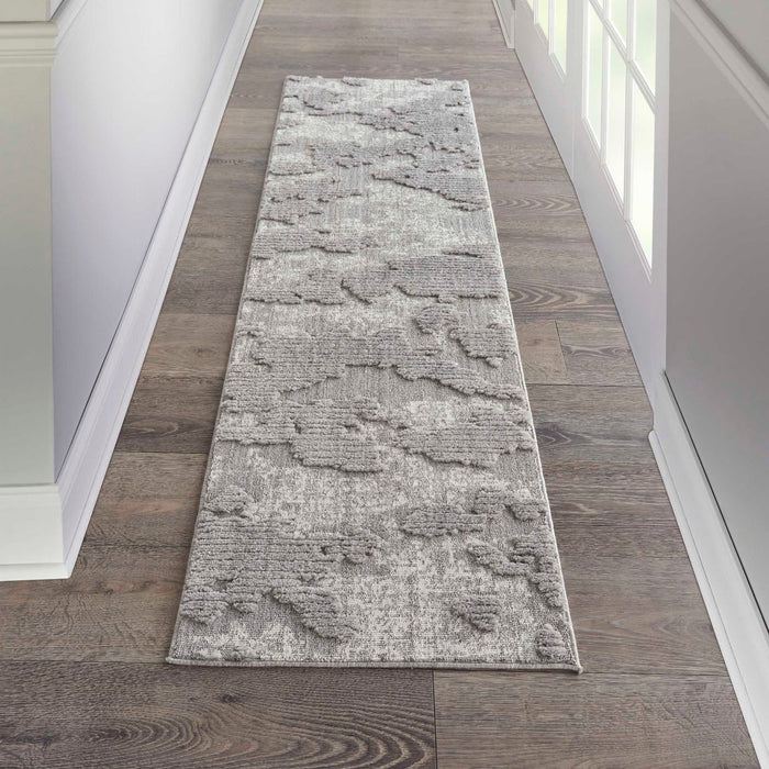 Nourison Zermatt ZER01 Grey / Ivory Runner Rug
