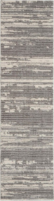 Nourison Zermatt ZER02 Grey / Ivory Runner Rug