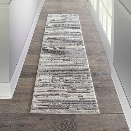 Nourison Zermatt ZER02 Grey / Ivory Runner Rug