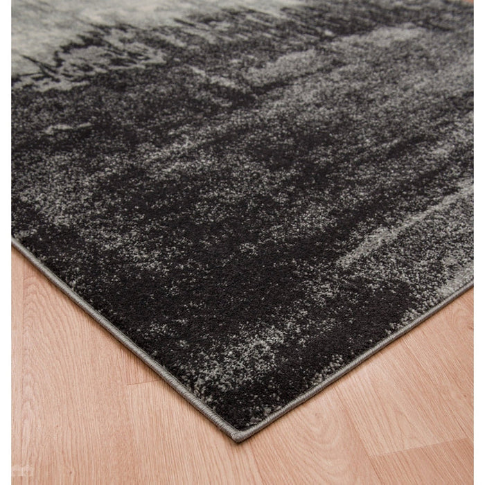 Nova NV03 Distress Modern Abstract Durable Short Pile Grey Rug