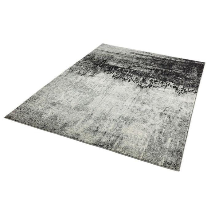 Nova NV03 Distress Modern Abstract Durable Short Pile Grey Rug