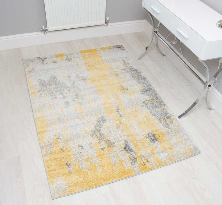 Nova NV18 Painterly Ochre Yellow Rug