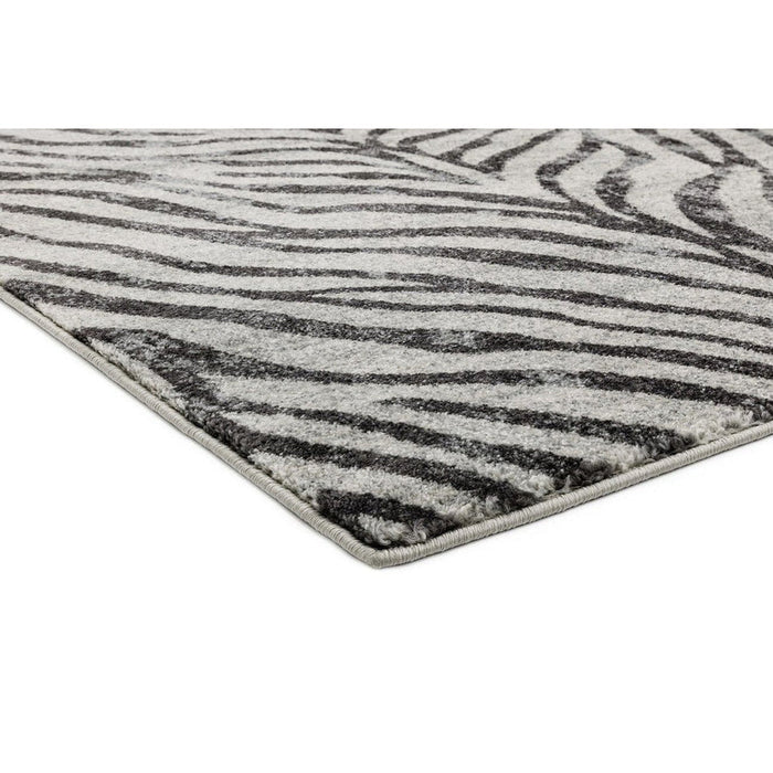 Nova NV27 Zebra Modern Abstract Durable Short Pile Grey Rug