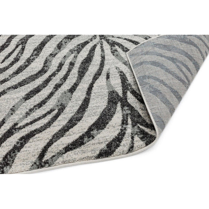 Nova NV27 Zebra Modern Abstract Durable Short Pile Grey Rug