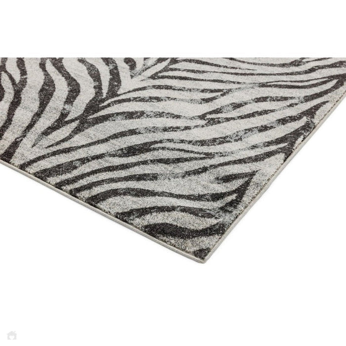 Nova NV27 Zebra Modern Abstract Durable Short Pile Grey Rug