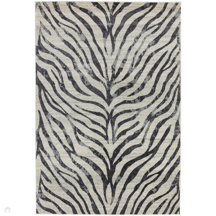 Nova NV27 Zebra Modern Abstract Durable Short Pile Grey Rug