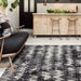 Nova NV28 Chevron Modern Abstract Durable Short Pile Black Rug