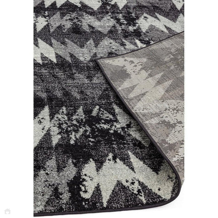 Nova NV28 Chevron Modern Abstract Durable Short Pile Black Rug