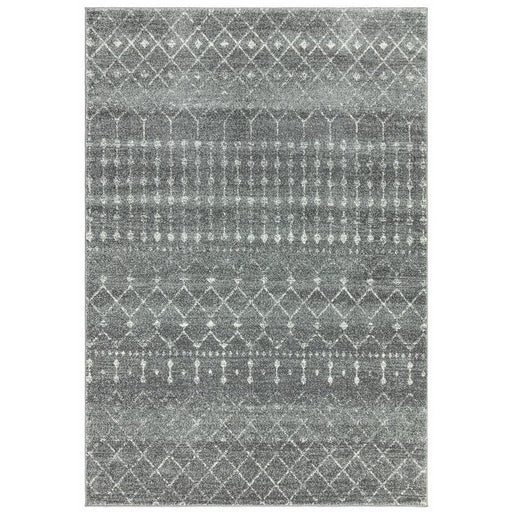 Nova NV34 Nomadic Modern Tribal Durable Short Pile Grey Rug