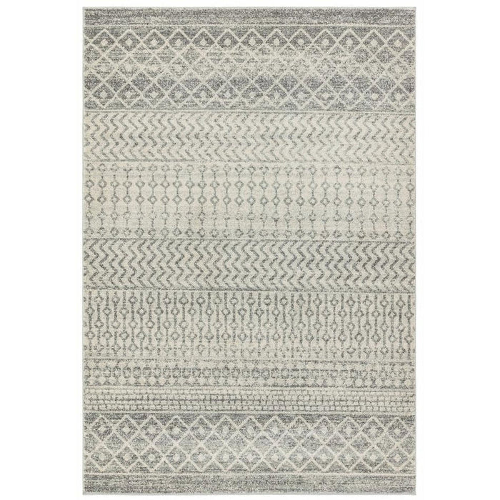 Nova NV35 Aztec Modern Tribal Durable Short Pile Grey Rug