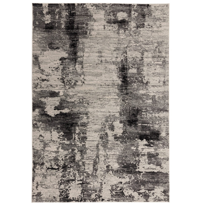 Nova NV37 Mirage Modern Abstract Durable Short Pile Charcoal/Grey/Black Rug