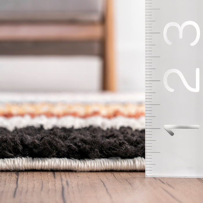 Nyla Striped Area Rug 120cm x 180cm Beige