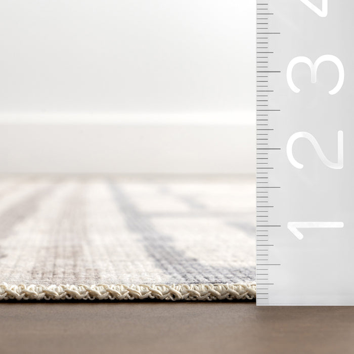 Nyra Washable Taupe Area Rug For Home