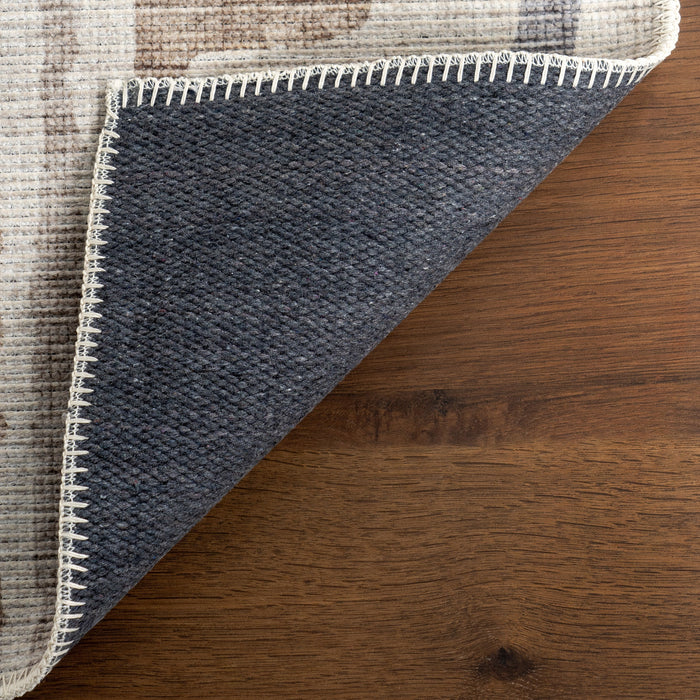 Nyra Washable Taupe Area Rug For Home