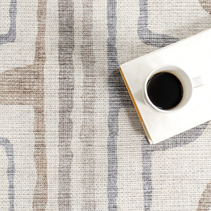 Nyra Washable Taupe Area Rug For Home