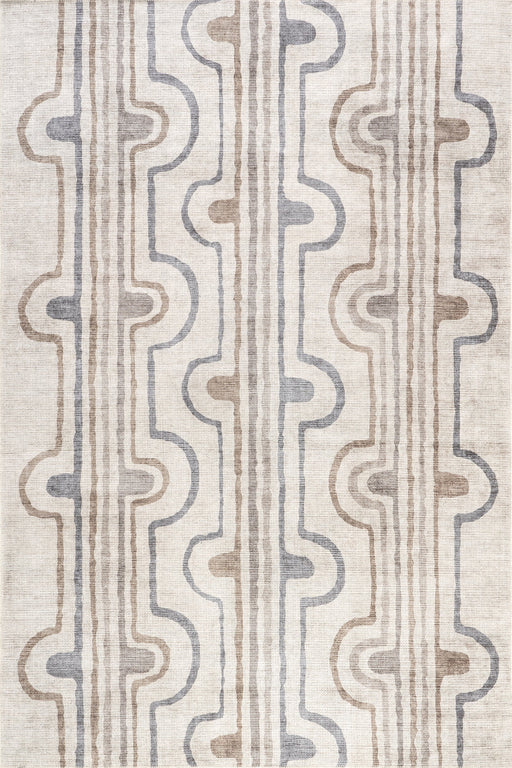 Nyra Washable Taupe Area Rug For Home