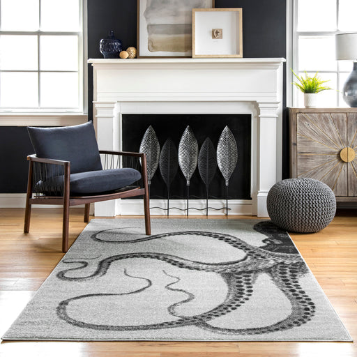 Octopus Area Rug Grey 60x90 cm