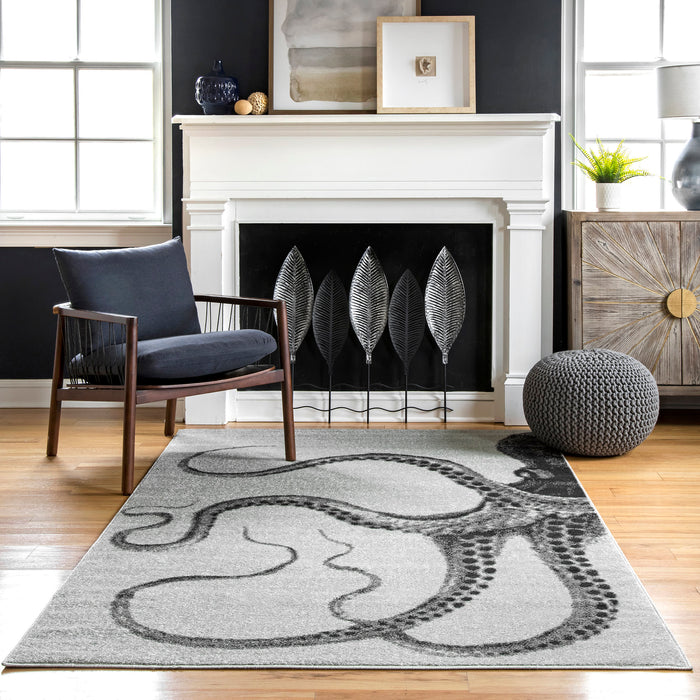 Octopus Area Rug Grey 60x90 cm