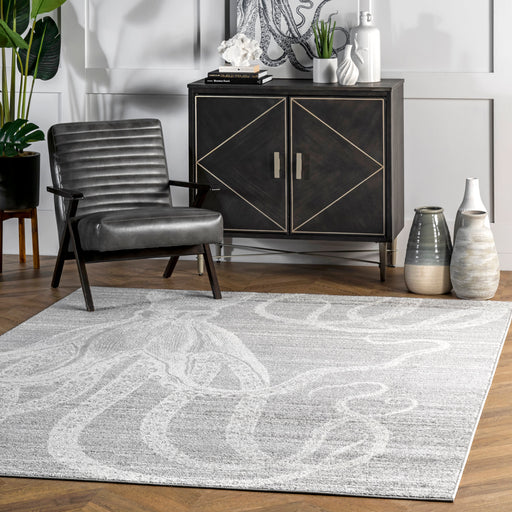 Octopus Pattern Area Rug in Grey 120x180 cm