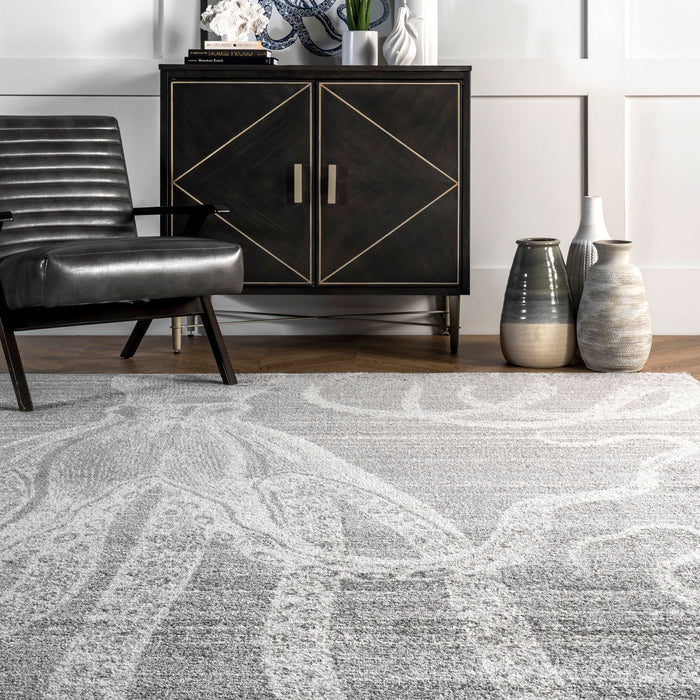 Octopus Pattern Area Rug in Grey 120x180 cm