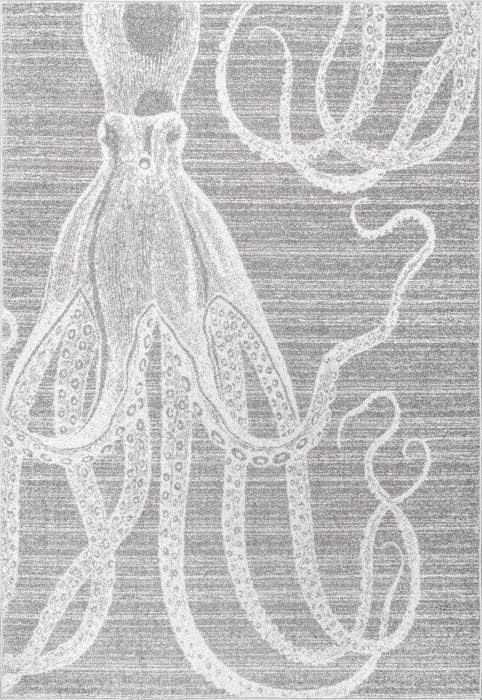 Octopus Pattern Area Rug in Grey 120x180 cm