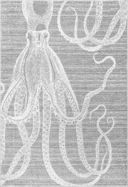 Octopus Pattern Area Rug in Grey 120x180 cm