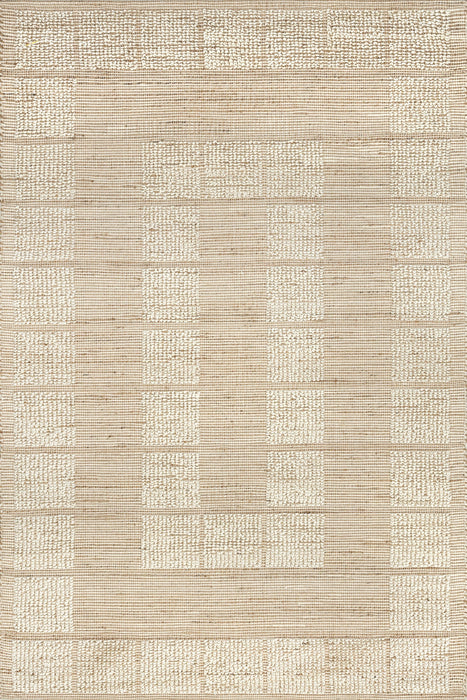 Tappeto Oden in iuta e lana 120x180 cm Avorio