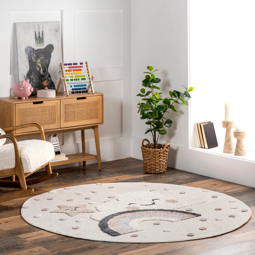 Olga Kids Soft Beige Area Rug για νηπιαγωγείο και αίθουσα παιχνιδιού