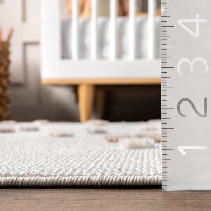 Olga Kids Soft Beige Area Rug για νηπιαγωγείο και αίθουσα παιχνιδιού