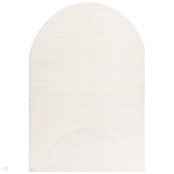 Olsen Dome Modern Plain Abstract Hand Carved Hi-Low Textured Wool Cream Rug